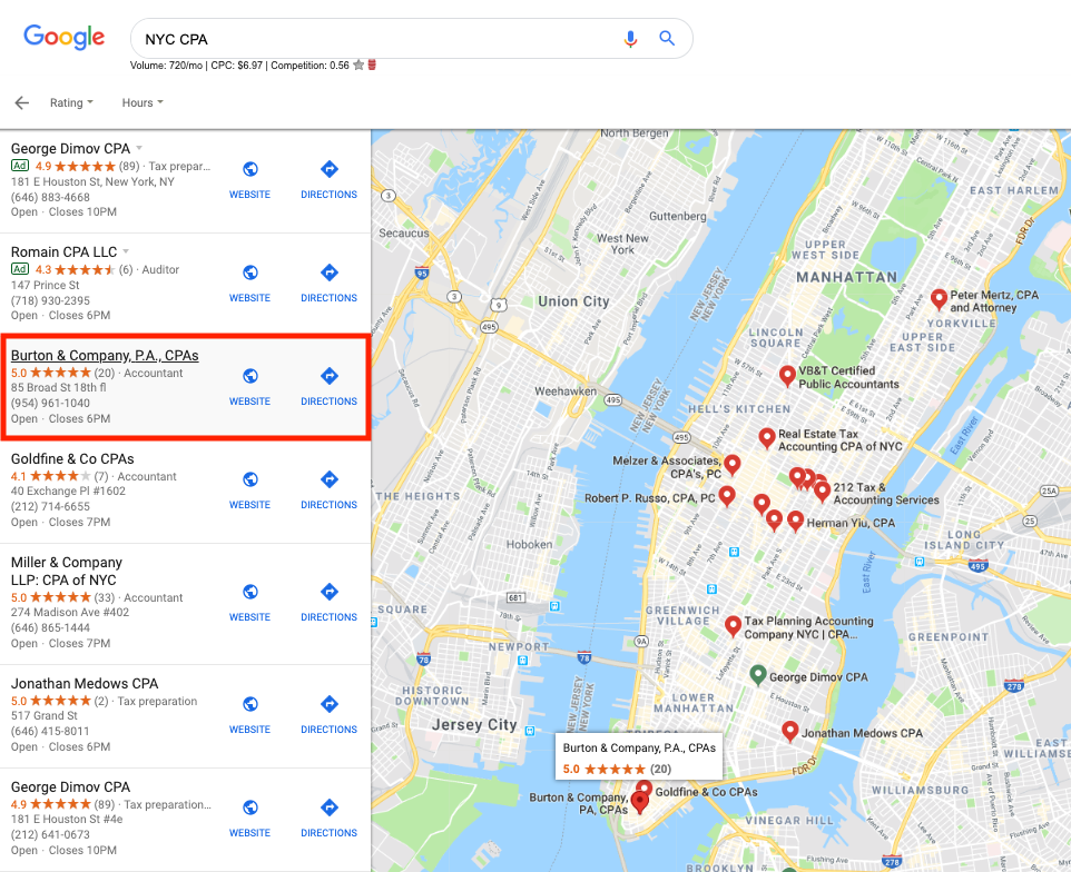 Google Local Map Stack 