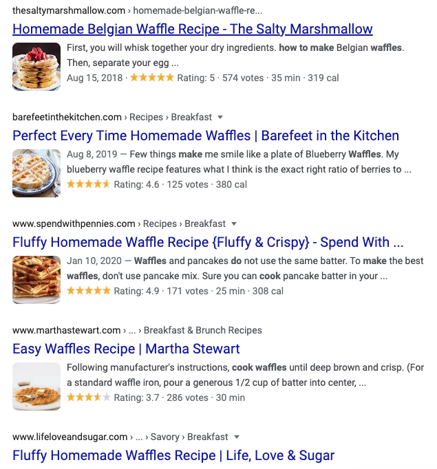 example of how Google SERPs show content angle"