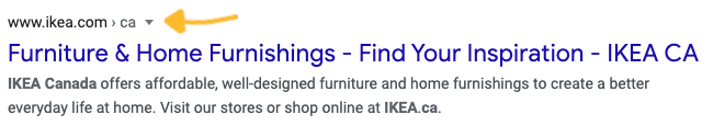 Canadian Google search results for Ikea