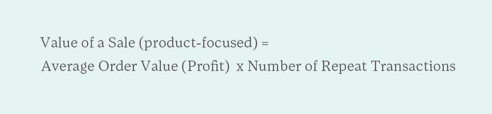 formula for value of a sale for a product-focused business