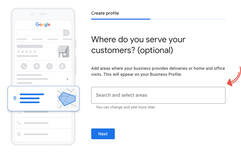 adding a service area to your google business profile