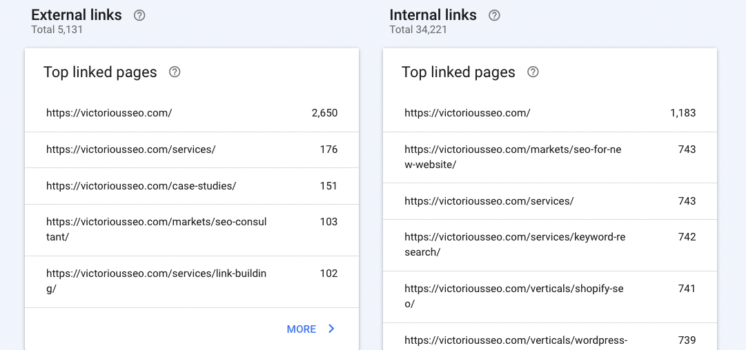 links report for finding referring domains in google search console