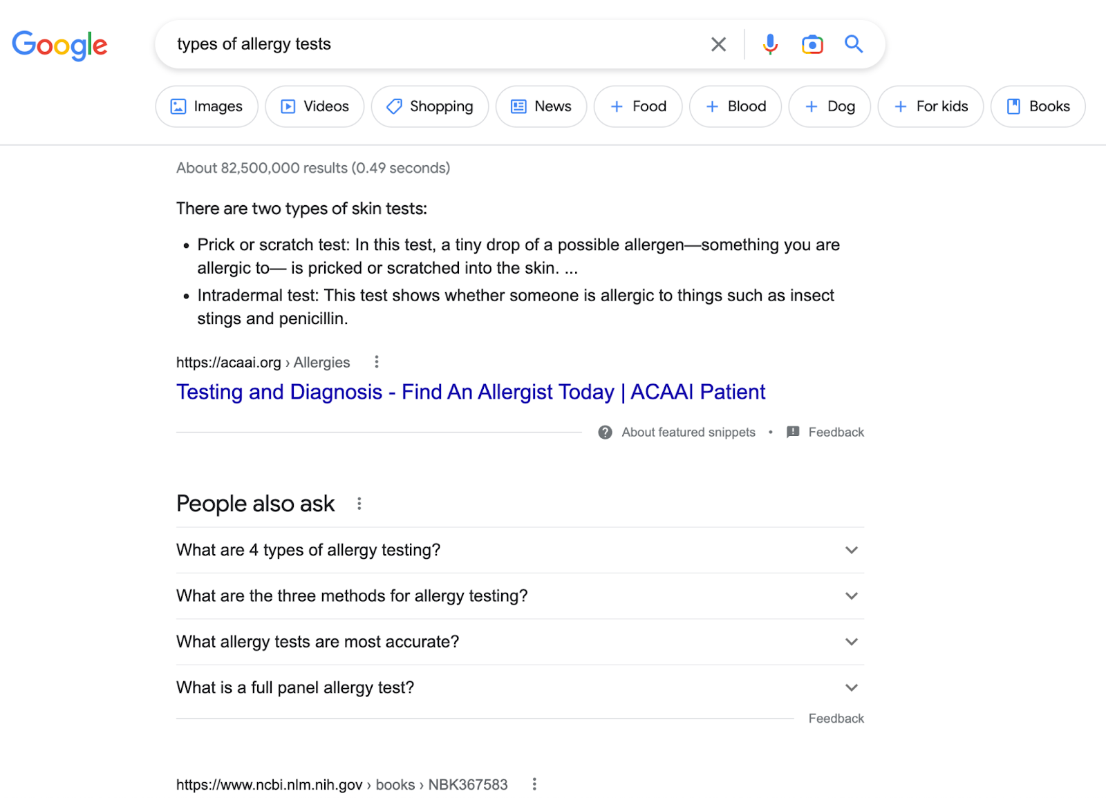 position zero example in SERPs showing a featured snippet and a people also ask box