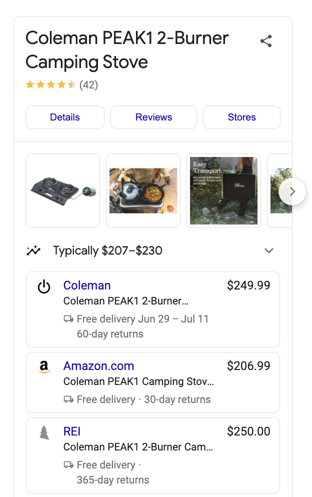 shopping knowledge graph example