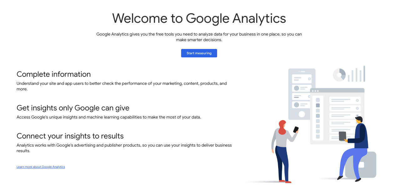 A graphic outlining the key features of Google Analytics