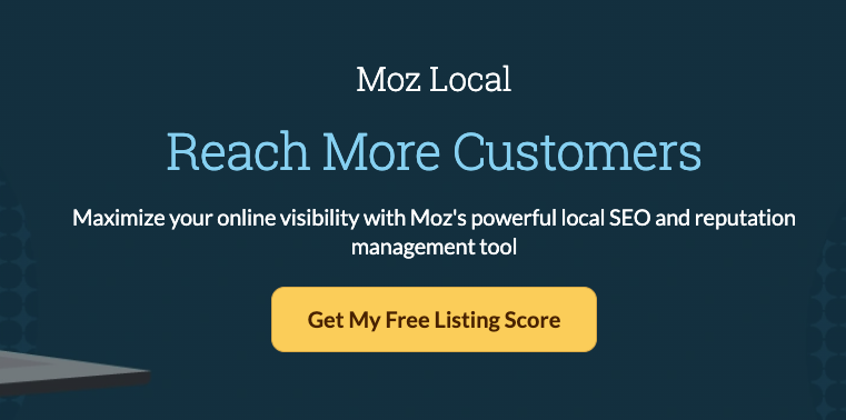 An image of the Moz Local SEO site detailing their local SEO tools